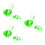 3Pièces Kit Vert Outils Bol Pinceau Spatule 6
