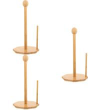 3Pcs Kitchen Paper Towel Holder Wooden Stand Brown Countertop Use