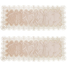 2Pièces Protection Piano Beige Brodée Tissu Durable Demi-