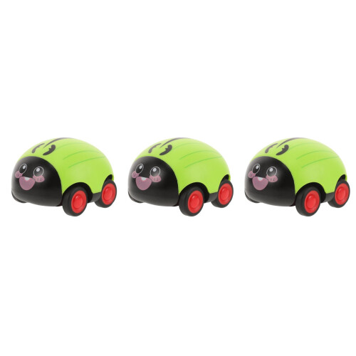 3Pièces Jouets Voitures Mini Vertes À Rappel Design Animé Captivant 2
