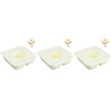 3Pièces Plateau Snack Beige En Silicone Compartiments Pour Verre