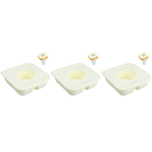 3Pièces Plateau Snack Beige En Silicone Compartiments Pour Verre