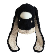 2In1 Women'S Knitted Rabbit Ear Cap Warm and Fashionable Winter Beanie Hat Perfect for Cold Weather Outdoor Activities-C