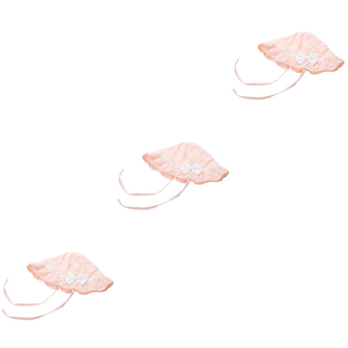 3Pièces Chapeaux Rose Coton Protection Uv Strap Réglable Été