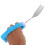2Pcs Elderly Utensils Sky-Blue Ergonomic Adaptive Fork Stainless Steel 5