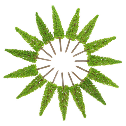 45Pièces Mini Arbres De Paysage Vert Clair ABS Pour Scène Et Modélisme 2