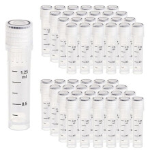 200x Tubes Stériles Cryovials Flacons de Laboratoire de 2 Ml avec Bouchons Cryovial pour Stockage à Basse Température