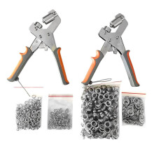 Kit Pinze per Occhielli Passacavo, 1/4 Pollici 6 mm 3/8 Pollici 10 mm Kit di Strumenti Passacavi con 500 Occhielli Metallici per