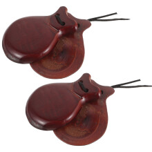 3Pairs Durable Wooden Castanets for Musical Percussion Toy