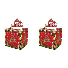 2X Weihnachtsbox, Lustiges Geldgeschenk, Weihnachts-Spardose mit 60 Transparenten Beuteln, Perfekte ÜBerraschung für Kinder und Erwachsene