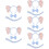 5Sets Sky-Blue Elephant Ears Headband Tail Bow Tie Costume Kit 1