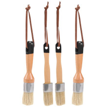 Chalk and Wax Brushes Include Flat and Round Chalked Paint Brush with Bristles, Multi-Use Brushes(4 Pieces)