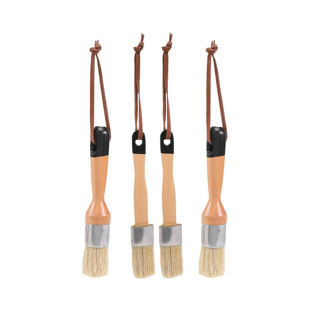 Chalk And Wax Brushes Include Flat And Round Chalked Paint Brush With Bristles, Multi-Use Brushes(4 Pieces) 4713738741485