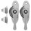 6Sets Silver PVC Window Locks for Sliding Windows Child Safety Durable 2