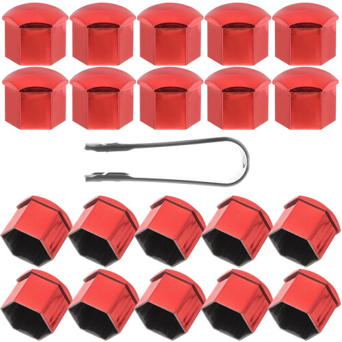 40Pcs Red Lug Nut Covers Durable Car Wheel Nut Caps with Removal Tool