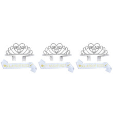 3Sets Polyester Afstudeerlint En Zinc Kroon Voor Grad Herinnering
