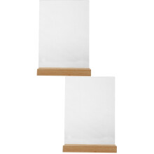 2Pcs Clear Acrylic Menu Holder Stand with Stable Wood Base for Shops
