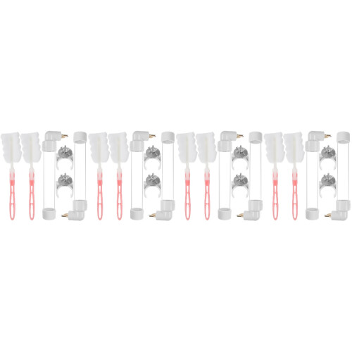 8Sets Reusable Plastic Bird Water Feeder White for Home Birds