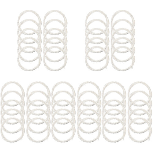 50Packs Replacement Guitar Strings Nylon Core White Acoustic Folk