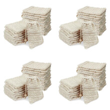 80 Pack Soap Exfoliating Bag,Soap Saver Made Sisal Mesh Soap Bag Bar Soap Bag with Drawstring for Bath & Shower Use