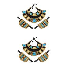 2Sets Egyptische Kostuum Wristbands En Kraag Voor Feest En Cosplay