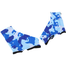 Blue Camouflage Cycling Shoe Cover XXL Durable Sandproof PU Protection