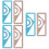 6Pcs Metal Protractor and Ruler Assorted for Office and School Use 8