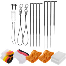 2Sets DIY Wolvilten Starter Kit Met Gekleurde Wol En Felting Naalden