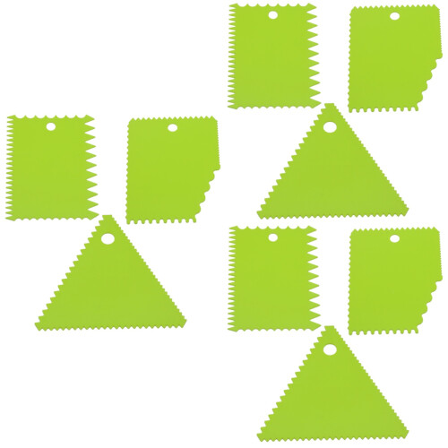 9St Lichtgroene Plastic Cake Scraper Set Voor Eenvoudig Gladde Cakes