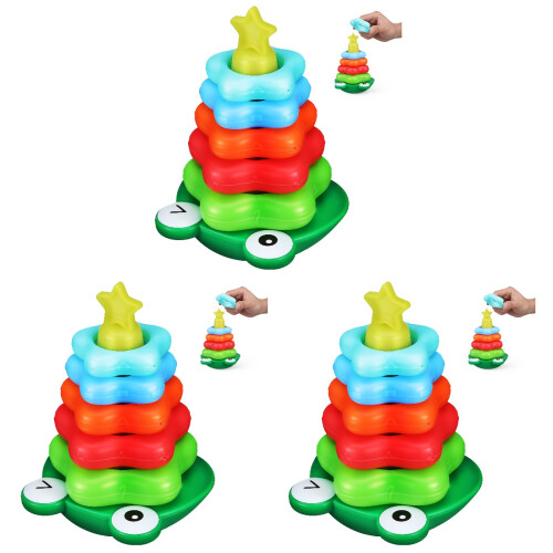 3Pcs Assorted Color Plastic Rings Creative Educational Plaything Toy 2