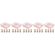 5Sets Miniatuur Mand Resin Kleurig Voor Poppenhuis Miniatuur Decor