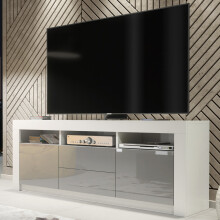TV Unit Shine 160cm - White & Grey Gloss Doors