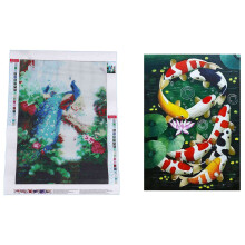 2 Set 5D Art Diamond Painting Full Diamond Stitch Kits Embroidery Home Decors, & Koi