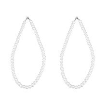 2X Charm Pearl Necklace w. Metal Clasp