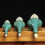 6Pcs Blue Ceramic Drinking Water Duck Statues Home Desk Figurines 10
