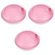 3Pièces Boîte À Dentier Rose Rotative Durable Pour Rangement