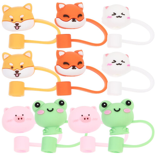 40Pièces Caps Silicone Réutilisables Décor Animaux Multicolores