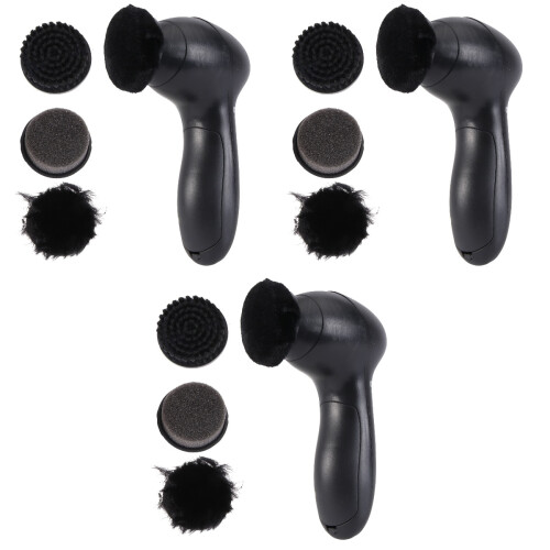 3Ensembles Kit Polisseur Électrique Cuir Chaussures Brosse Noir
