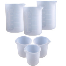 Silikon Messen Becher, 6 StüCk 250 Ml / 100 Ml Antihaft Mehrweg Silikon Mischen Becher Langlebig, Leicht zu Reinigen für Epoxid Harz