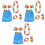 3Pièces Costume Hula Tropical Jupe Accessoires Fleuris 1