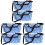 3Pcs Durable Baby Stroller Organizer Caddy Blue Polyester Travel Pouch 3