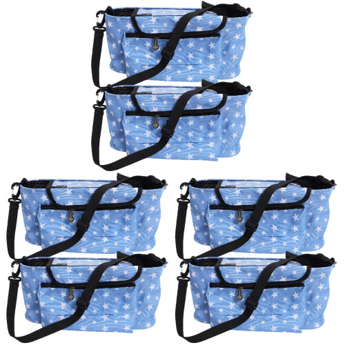 3Pcs Durable Baby Stroller Organizer Caddy Blue Polyester Travel Pouch 2