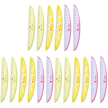 18Pièces Règles Plastique Résistantes Motifs Fruits Couleurs Variées