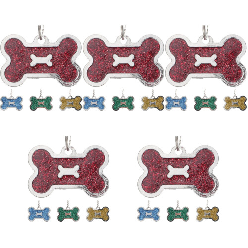 20Pièces Médaillons Nom Chien Couleurs Multiples Collier Pratique