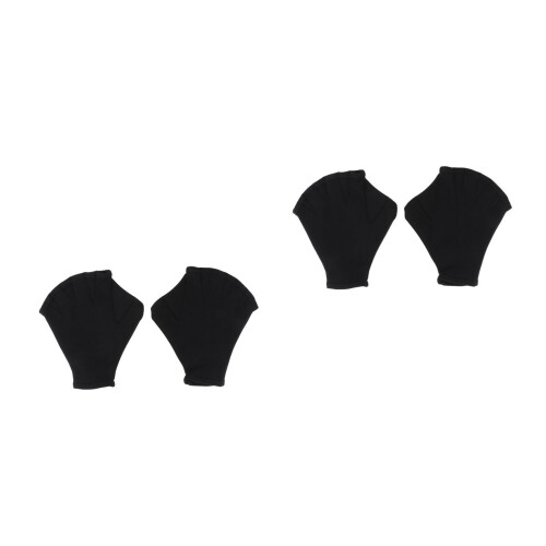 2Paires Doigts Natation Noir Améliore Propulsion