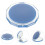 2Pcs Portable Blue Foldable Pocket Mirrors Double-Sided Makeup Travel 11