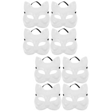 8Pièces Masques DIY Blancs En Plastique Pour Cosplay Et Fête Mascarade