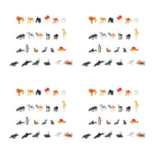 96Pièces Figurines Animaux Plastique Colorées Jouets Éducatifs