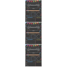 3Pièces Tableau Noir Bois Réutilisable Pour Enfants
