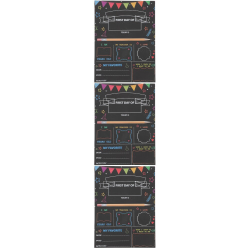 3Pièces Tableau Noir Bois Réutilisable Pour Enfants